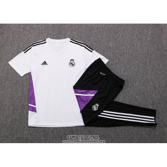 Chandal del Real Madrid Manga Corta 2022/2023 Blanco y Purpura